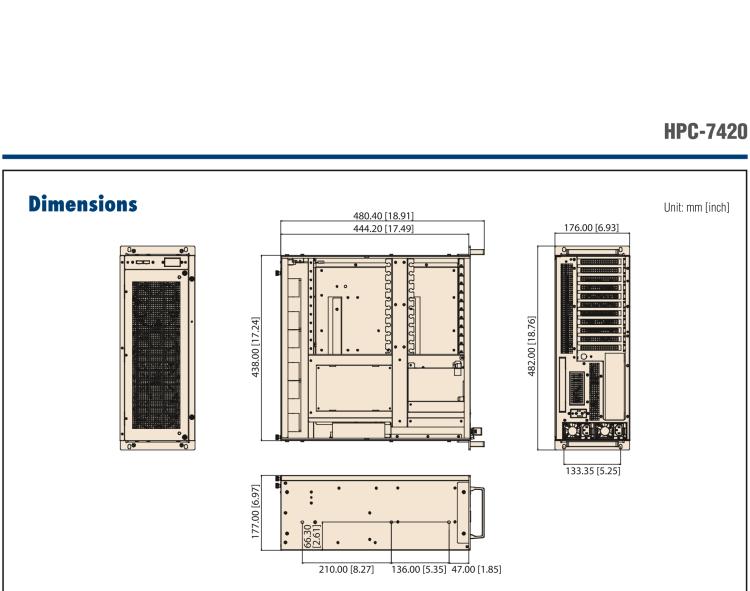 研華HPC-7420 用于EE-ATX/EATX/ATX主板的4U 短深度服務(wù)器機(jī)箱，帶有11個(gè)FH/FL擴(kuò)展插槽