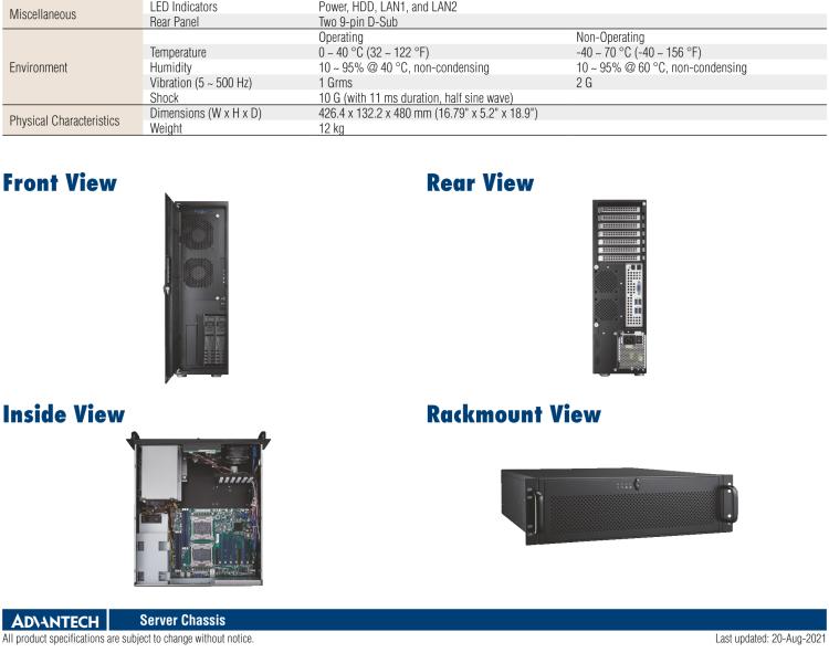 研華HPC-7320 3U用于EATX / ATX / MicroATX主板的短機(jī)箱,機(jī)架式/壁掛式/塔式底盤(pán)