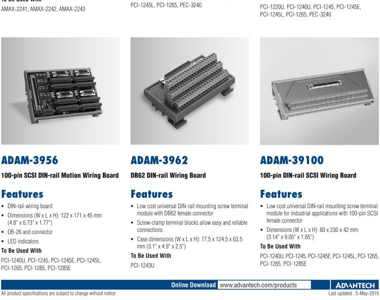 研華ADAM-3952 DIN導(dǎo)軌安裝的PCI-124050腳SCSI-II接線(xiàn)端子