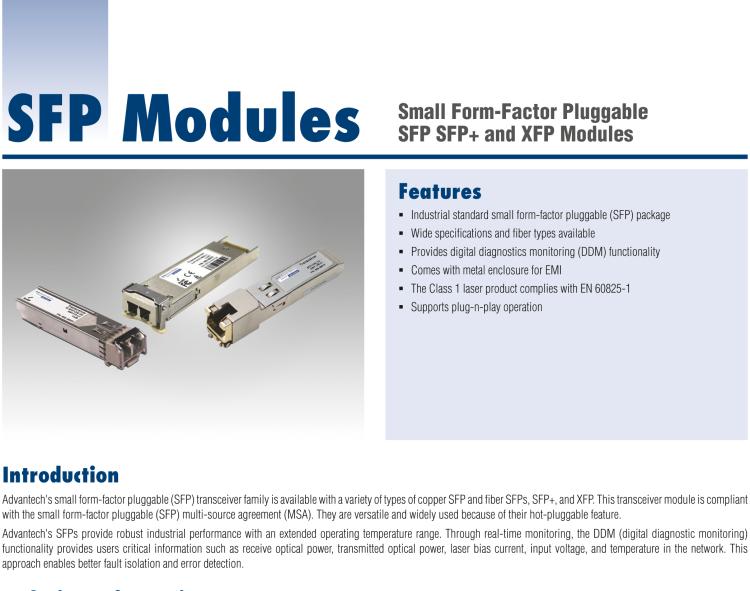 研華SFP-GSM-30K IE-SFP/1250-ED，單模1310/ PLUS-LC 30km（也被稱為BB-808-38203)