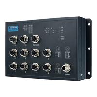研華EKI-9510E-2GML 10個(gè)百兆M12端口網(wǎng)管型EN50155交換機(jī)， 支持24/48 VDC供電