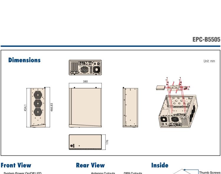 研華EPC-B5505 適配Intel? 第6/7代 Core ? i/Xeon E3系列處理器，搭載H110芯片組。標(biāo)準(zhǔn)4U上架，廣泛適用于各種行業(yè)。