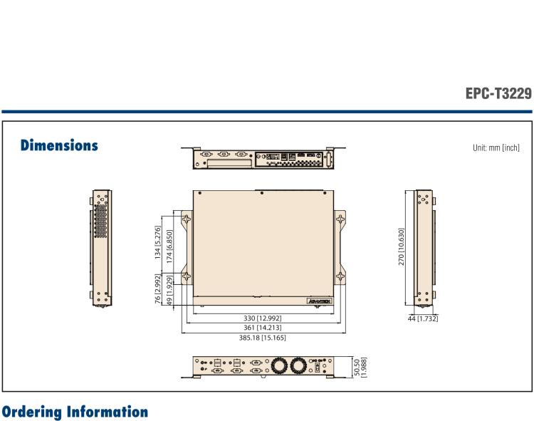 研華EPC-T3229 適配AMD V2748 處理器。擁有1個(gè)全高PCIe擴(kuò)展位，1U高度，支持上架。適用于邊緣AI等行業(yè)。