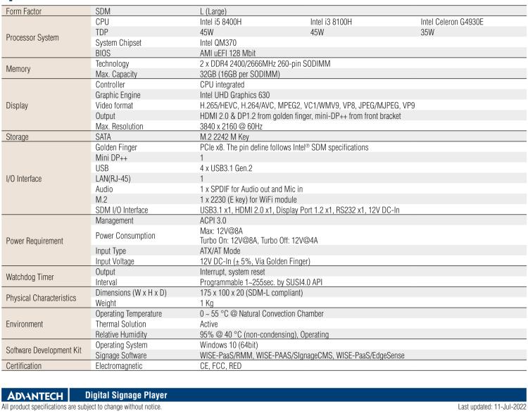 研華DS-200 Intel ? 第八代 Core? i3/i5 SDM，支持4K三顯的數(shù)字標牌播放器