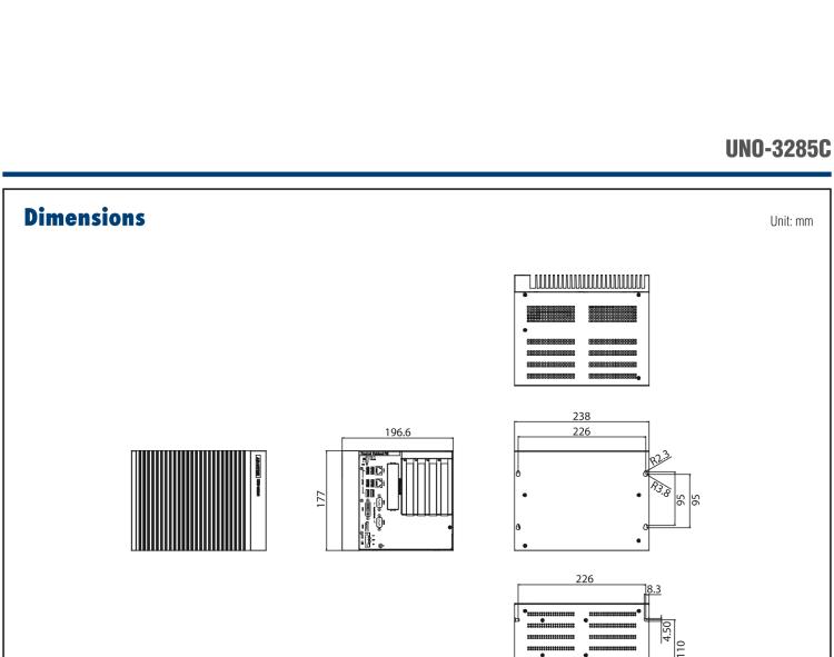 研華UNO-3285C 搭配Intel? Core?處理器，4×PCI(e) 擴展槽，2 x GbE, 2 x mPCIe, HDMI, DVI-I
