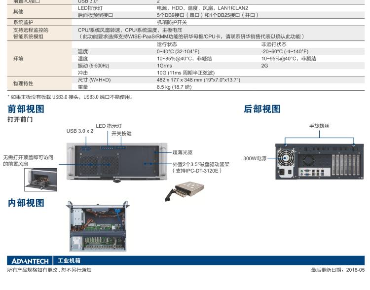 研華IPC-941 348mm深度緊湊型4U機架式機箱，支持ATX主板