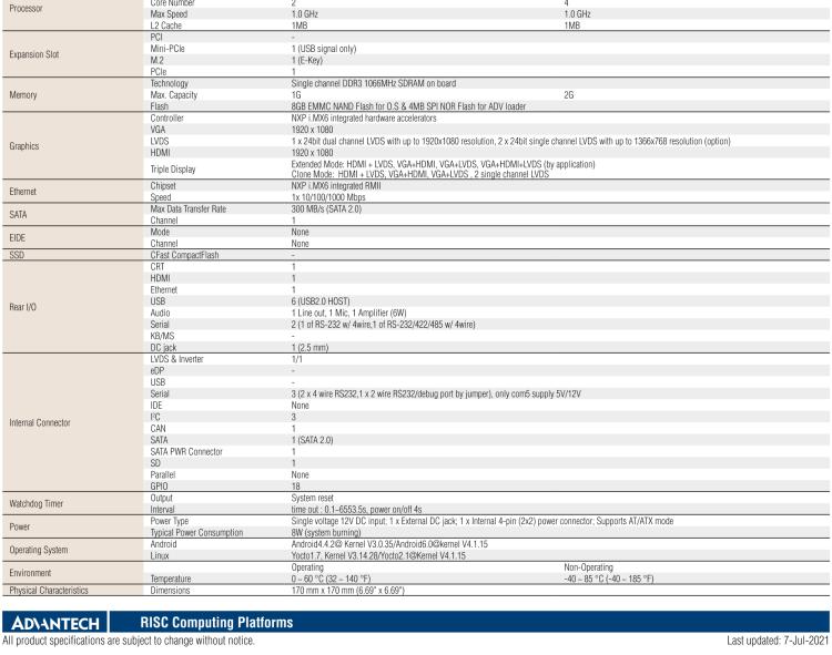 研華RSB-6410 基于NXP ARM Cortex-A9 i.MX6 Dual/Quad 的Mini-ITX工業(yè)主板， 支持Linux Yocto/Android