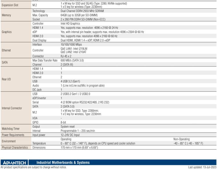 研華AIMB-287 適配Intel? 第10代 Core? i 系列處理器，搭載H420E芯片組。超薄設(shè)計(jì)，性能強(qiáng)勁。