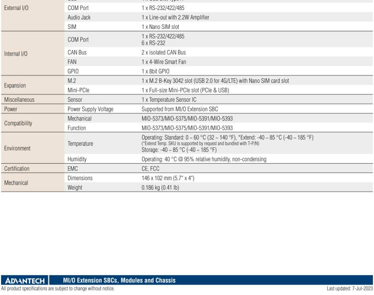 研華MIOe-260 M.2 B-key，高速 miniPCIe，雙Intel LAN，4個(gè)USB2.0、8個(gè)COM