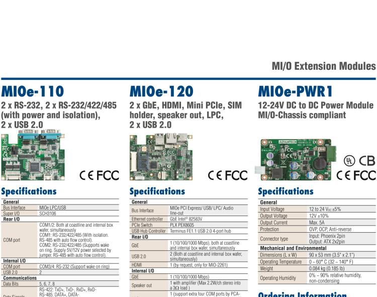 研華MIOe-210 4xRS232/422/485, 2xRS422/485, 8-bit GPIO，兼容3.5寸MIO單板