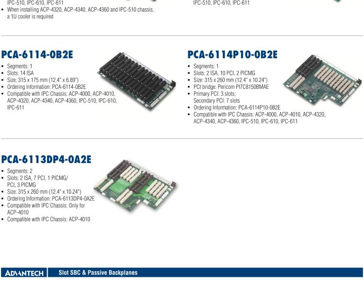 研華PCA-6105P4V-0B3E 5槽，2U高，4 PCI/1 PICMG