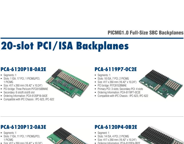 研華PCA-6105P4V-0B3E 5槽，2U高，4 PCI/1 PICMG