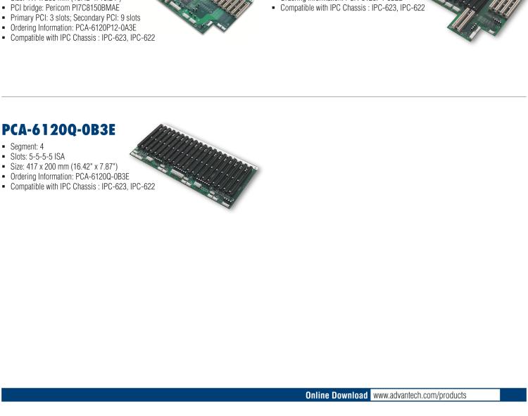 研華PCA-6105P4V-0B3E 5槽，2U高，4 PCI/1 PICMG