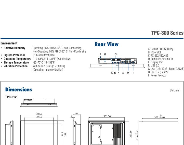 研華TPC-315 15英寸XGA TFT LED LCD觸摸屏電腦，搭載第八代Intel?Core? i3/ i5/ i7處理器，內(nèi)置8G DDR4 RAM