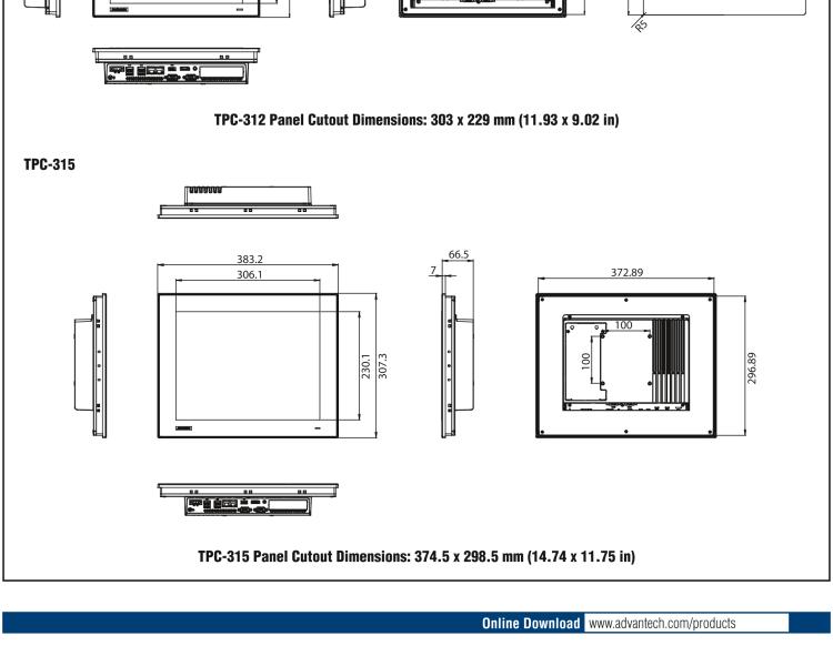 研華TPC-312 12.1" XGA TFT LED LCD工業(yè)平板電腦，搭載第八代Intel?Core?i3/ i5/ i7處理器，內(nèi)置8G DDR4 RAM