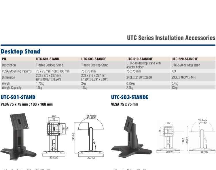 研華UTC-WALL-MOUNT2E 壁掛架 (VESA 100/200 mm)，適用于UTC 系列多功能觸控一體機(jī)