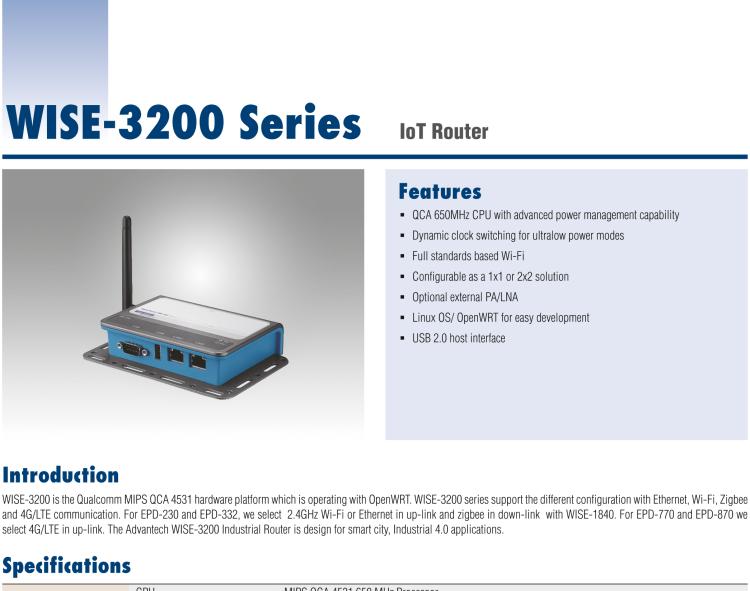 研華WISE-3270 研華EPD電子紙專用工業(yè)網(wǎng)關(guān)，以太網(wǎng)、 WIFI（AP）、4G/LTE，專為智能城市、工業(yè)4.2應(yīng)用而設(shè)計(jì)。
