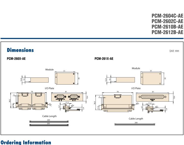 研華PCM-2610B 非隔離RS-232, 4端口，DB9, PCIe I/F