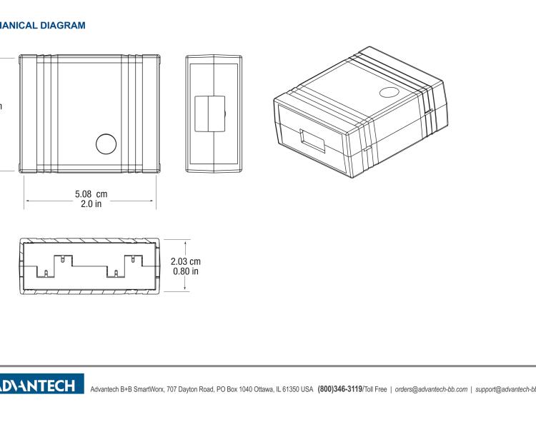 研華BB-UH401-2KV USB 2.0 2 kV隔離器，1端口，12 Mbps全速