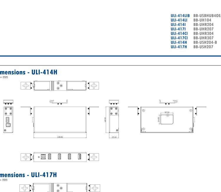 研華BB-USBHUB4OEM ULI-414LIB-工業(yè)USB 2.0集線器，4端口，高穩(wěn)固力連接器